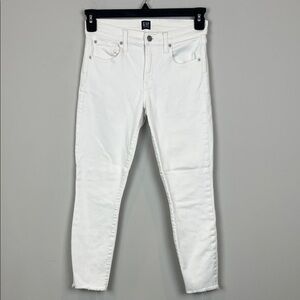 GAP White True Skinny Cropped Raw Edge Stretch Jeans Size 4P